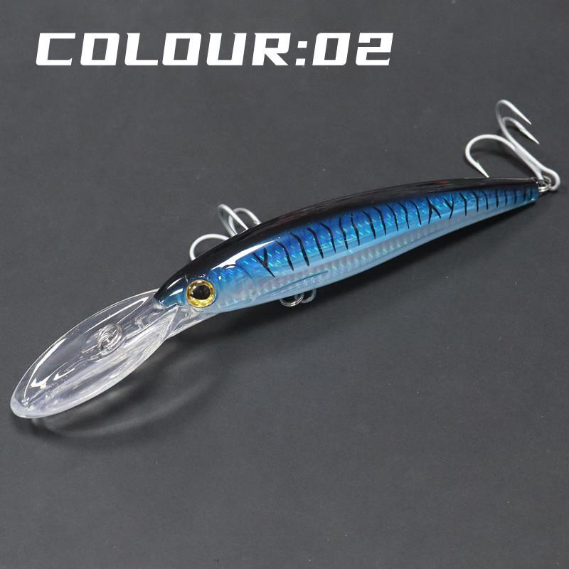 Große Minnow-Köder zum Angeln - Grüne Makrelen-/Thunfischköder, 16CM, 14CM, 12CM