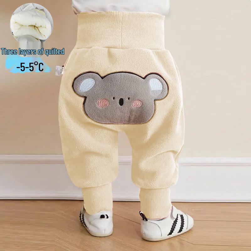 Baby Jungen Winter Fleece Leggings mit hohem Bund und Bauchschutz