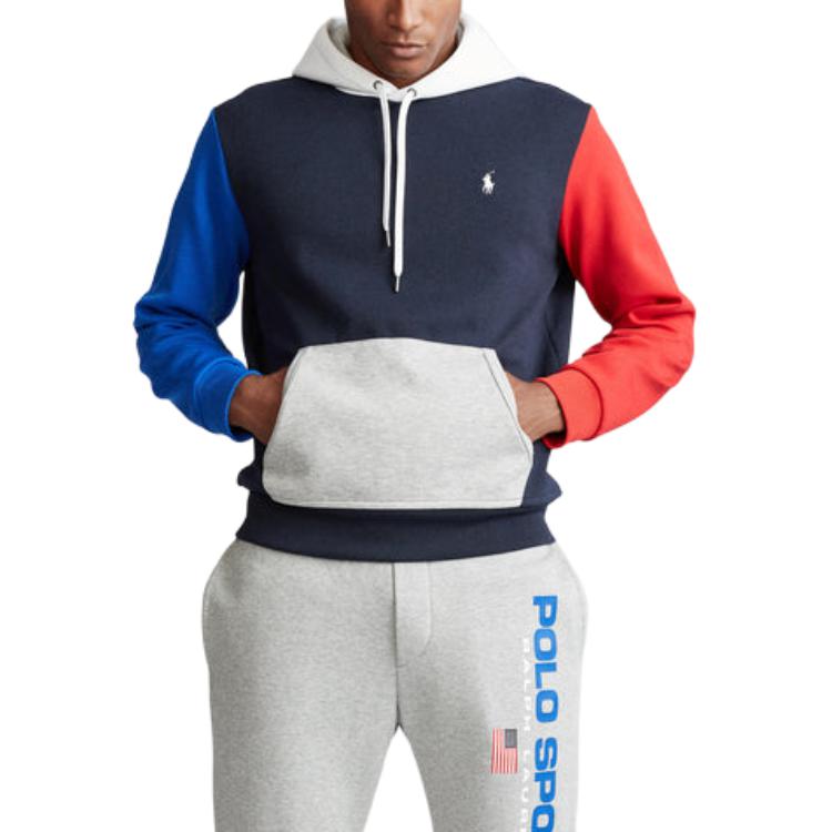 Polo Ralph Lauren Color Block Logo Embroidered Hoodie Men Hoodies 710781439-001