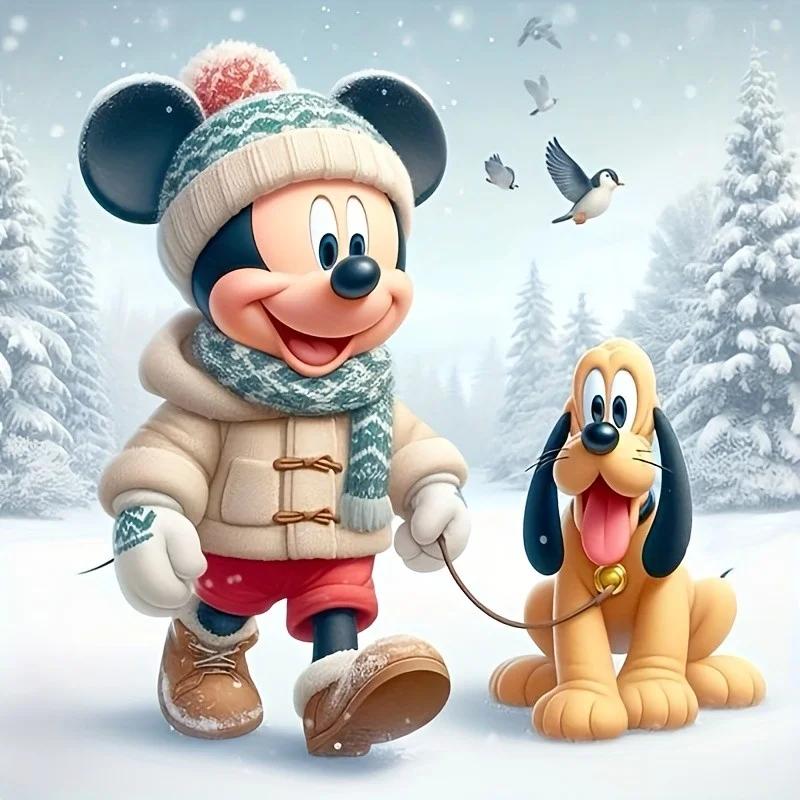 DIY Winnie the Pooh Stitch Mickey Minnie Mouse Diamond Painting Full Round Diamond Embroidery Mosaic Picture Kit Decoration