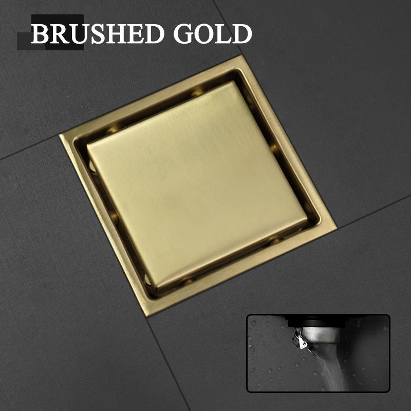 Hidden Type Square Tile Insert Floor Waste Grates Shower Drain 304 Stainless Steel Balcony Bath Corner Deodorant Floor Drain