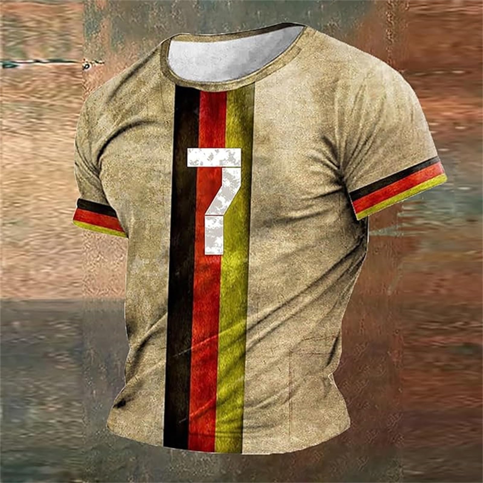 Men s Printed T-Shirt Men s Loose Casual Short Sleeve Top XXL