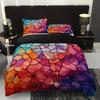 Colorful Diamond Plaid Duvet Cover Set  Polyester Breathable All-Season Machine Washable Home And Dormitory Bedding