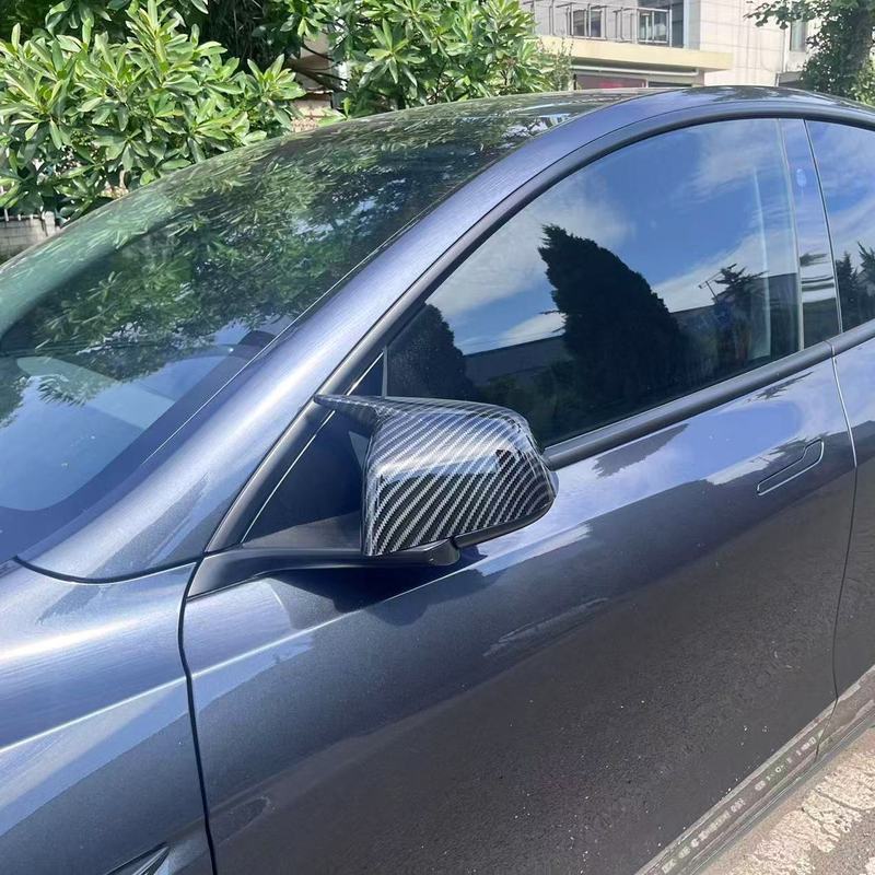 Pair For Tesla Model Y Juniper 2025+ Long Range Performance Car Side Rearview Mirror Cover Trim Wing Exterior Mirror Case