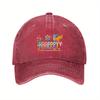 Colorful Dachshund HAAPPPYY Print Baseball Cap Adjustable Denim Dad Hat Casual Outdoor Sports Cap