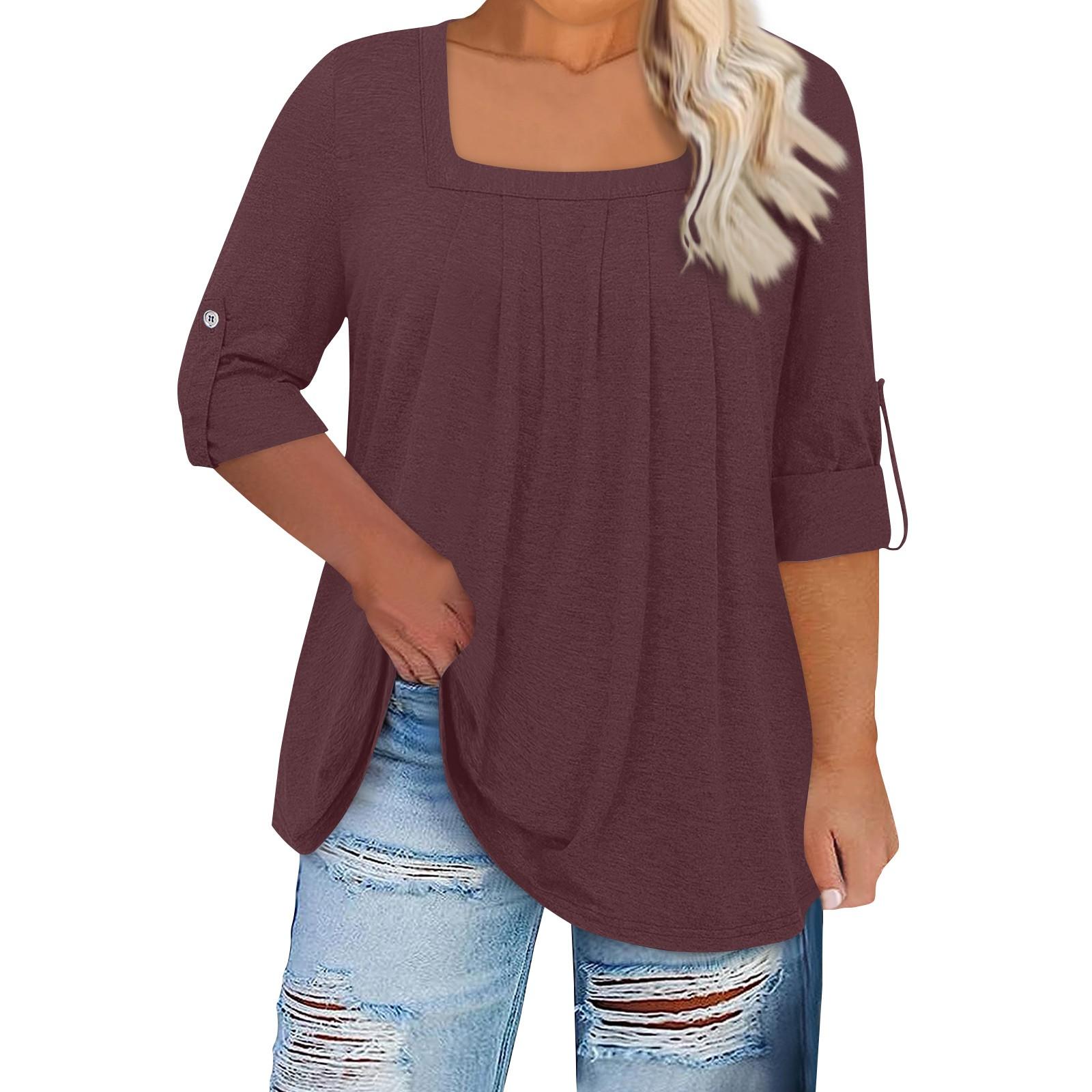 

Женская футболка с принтом, длинные рукава реглан, базовый квадратный топ стандартного размера для повседневной моды XXXL коричневый