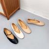 Johnature Handmade Genuine Leather Women's Shoes Retro Round Toe Soft Soled Belt Buckle Flat Shoes