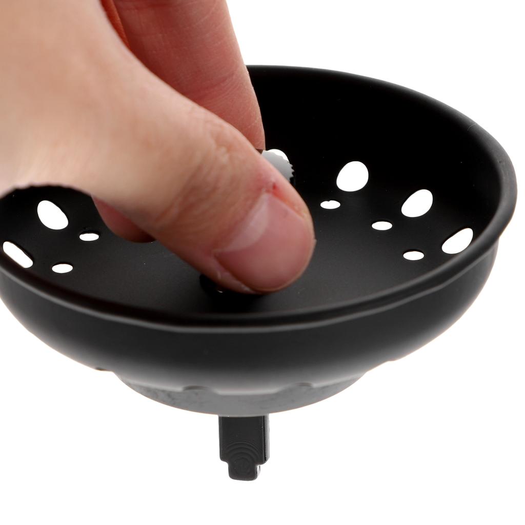 3 Pcs Sink Strainer Kitchen Drain Disposal Flange and Stopper Plug Black Accessories Stainless Steel Essentials