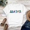 Vintage Alaska Graphic Tee Nature Illustration Adventure Wilderness Summer Short Sleeved Harajuku Streetwear Tops Tees