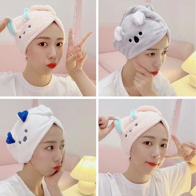 Dry Hair Towel Coral Velvet Ladies Microfiber Soft Shower Cap Head Wrap Absorbent Fast Dry Head Towel