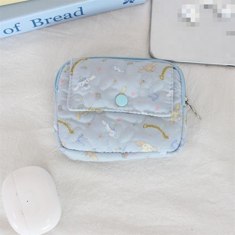 Cute Cartoon Floral Quilting Document Storage Bag Card Wallet Coin Purse ID Card Holder Driver's License Holder Badge Holder