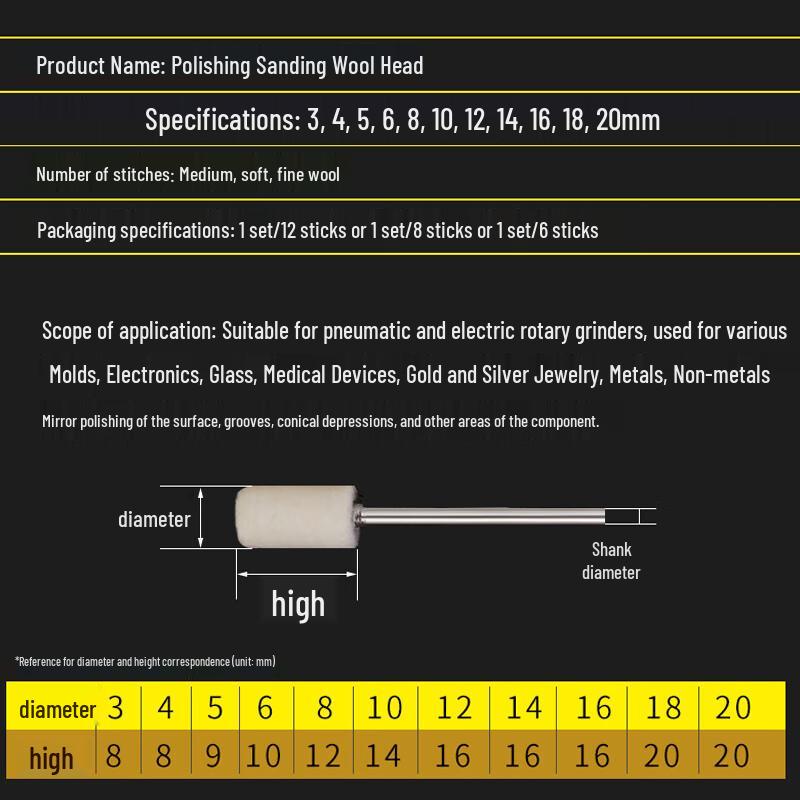 VRK Wool Felt Bullet Polishing Bit Set
