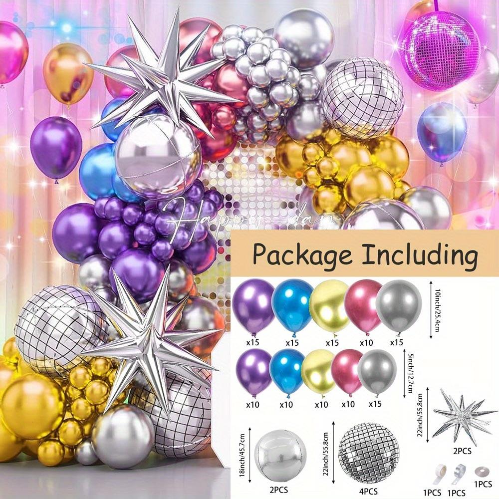

136pcs Disco Ball Balloon Arch Kit for Bachelors, Cocktail Parties, Proms and Summer Parties, Graduations, Holiday Decorations Other