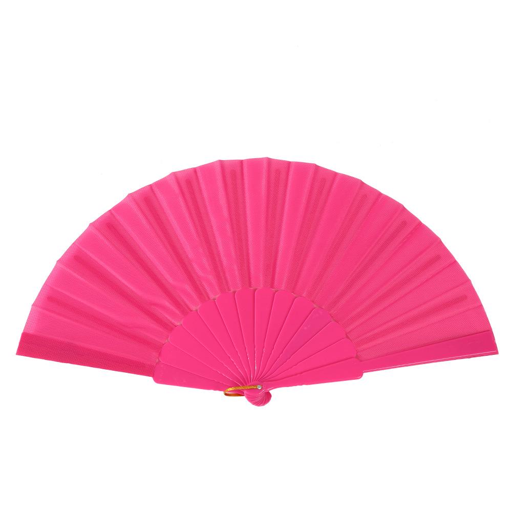 Leque dobrável de 7 polegadas de cor sólida - Acessório de performance de dança e para refrescar
