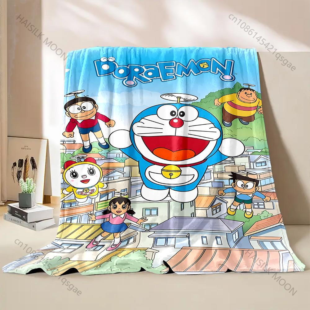 1PC Japanese Anime Doraemon Printed Blanket Flannel Fluffy Soft Blanket for Adult Kids Plush Sofa Bed Car Camping Luxury Gifts