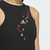 adidas X Shuting Qiu Blumenstickerei Colorblock Slim Fit Midi Gerades Kleid Ärmellos Damenkleider Schwarz Weiß IM8442