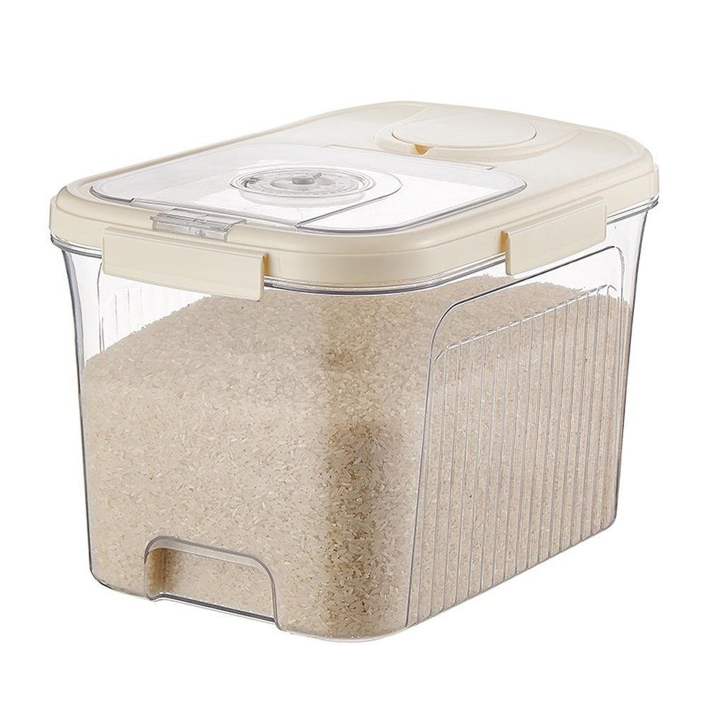 Plastic 6L Food Storage Container with Lid for Kitchen Airtight Sealed Rice Grain Container with Inner Compartment China Mainland