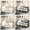 Carbon Steel Dish Rack Holder Rustproof Multifunctional Kitchen Sink Rack Portable Convenient Drain Drain Tray Household