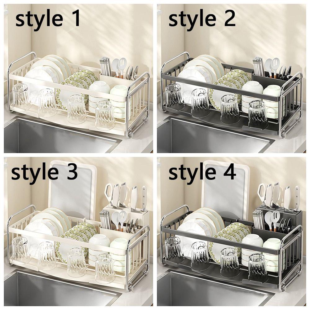 Carbon Steel Dish Rack Holder Rustproof Multifunctional Kitchen Sink Rack Portable Convenient Drain Drain Tray Household