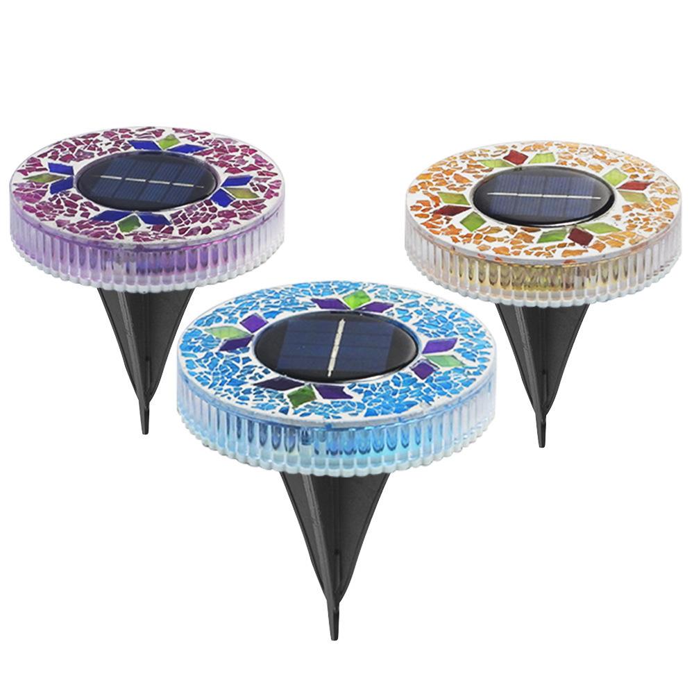 Solar Ground Light Mosaic ABS LED In‑Ground Lamp for Garden Lawn Yard Decoration