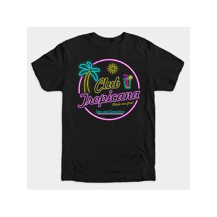 Wham Offizielles 80er Jahre Retro Band T-Shirt für Herren - Vintage 80er Jahre Neon Glow Logo & Tropicana Grafik-T-Shirt, Weiches Atmungsaktives Kurzarmhemd, Offiziell