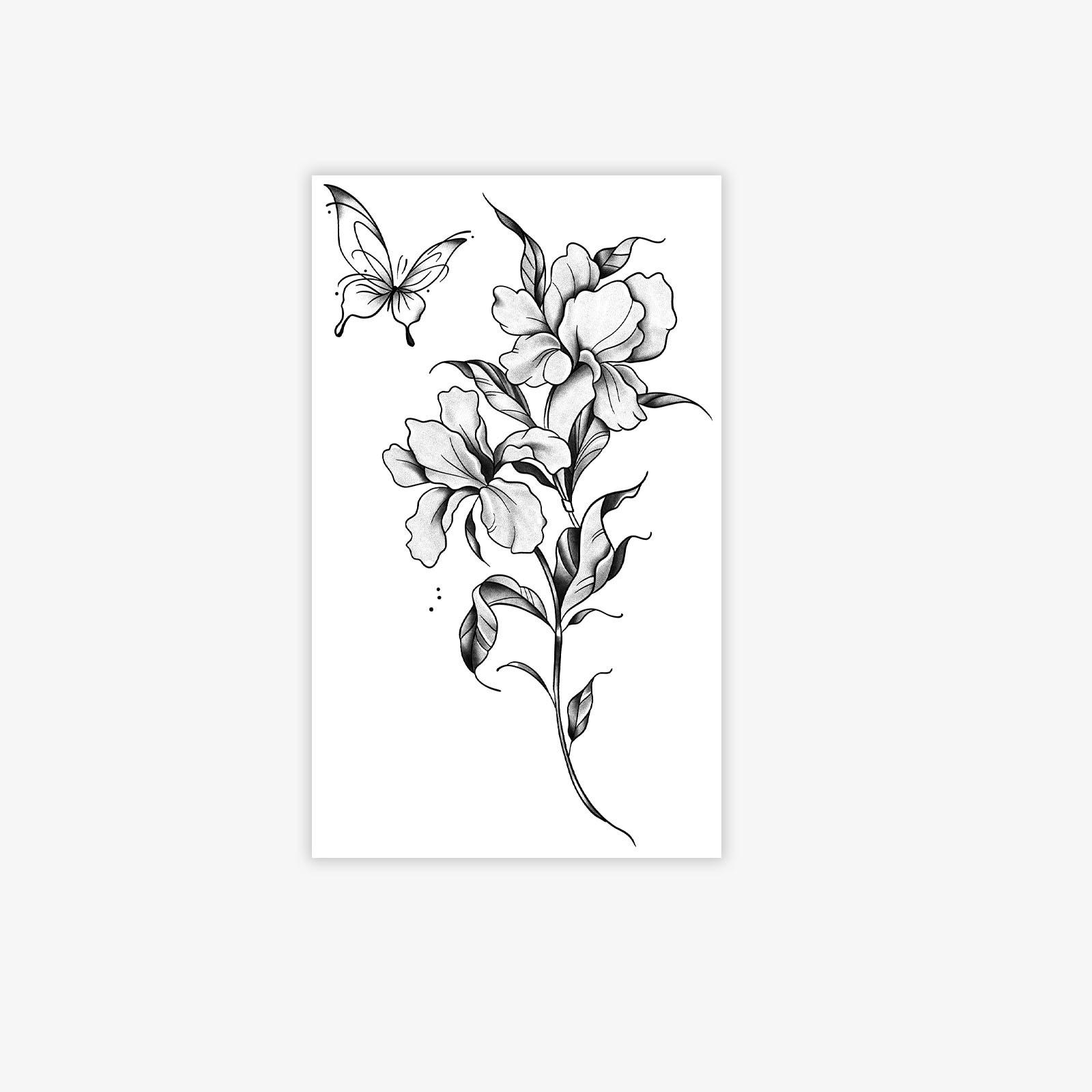 

Realistic Sketch Rose Tattoo Sticker, Waterproof And Long-Lasting, Women S Collarbone Gentle And Advanced Sense Simulation Tattoo 9*15