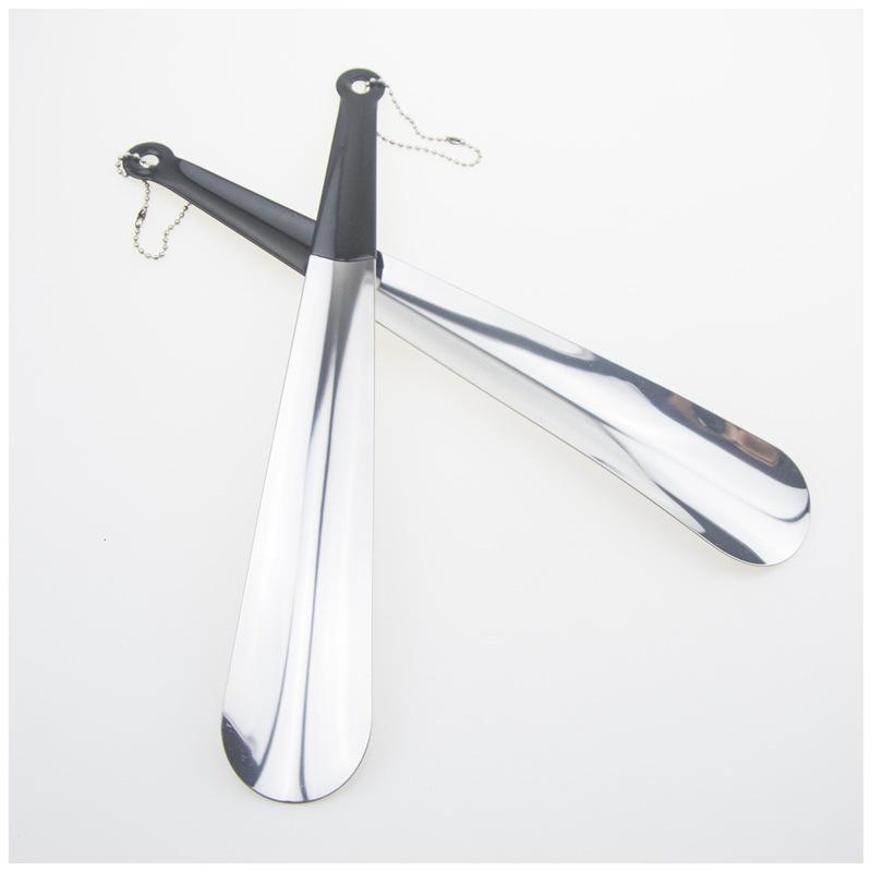 Calzador de acero inoxidable con mango de goma blanda de 30 cm: Alzador y tirador de zapatos extendido con diseño sin necesidad de agacharse.