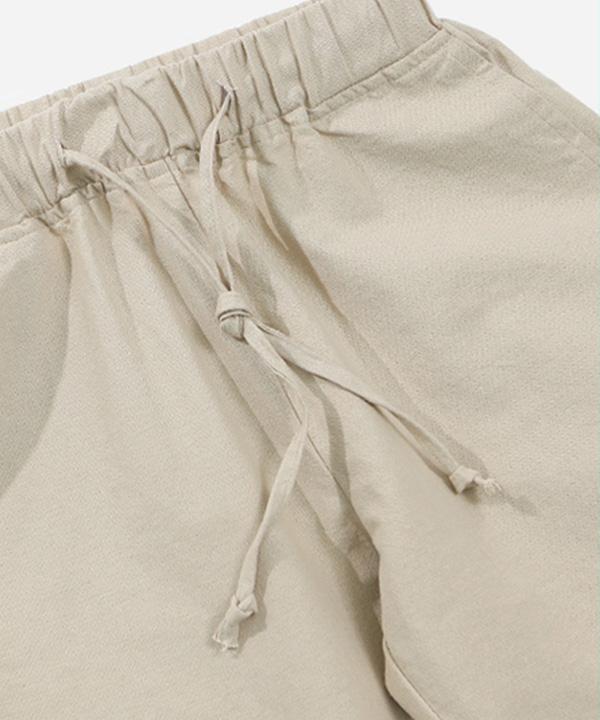 ACOVER [2Pack] Linen-Like Cropped Waist Pants (Type A)