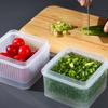 3 Stück Kühlschrank Plastik Lebensmittelaufbewahrungsbehälter Küche Obst Gemüse Zwiebel Ingwer Knoblauch Abtropfboxen Klar Versiegelt Organizer