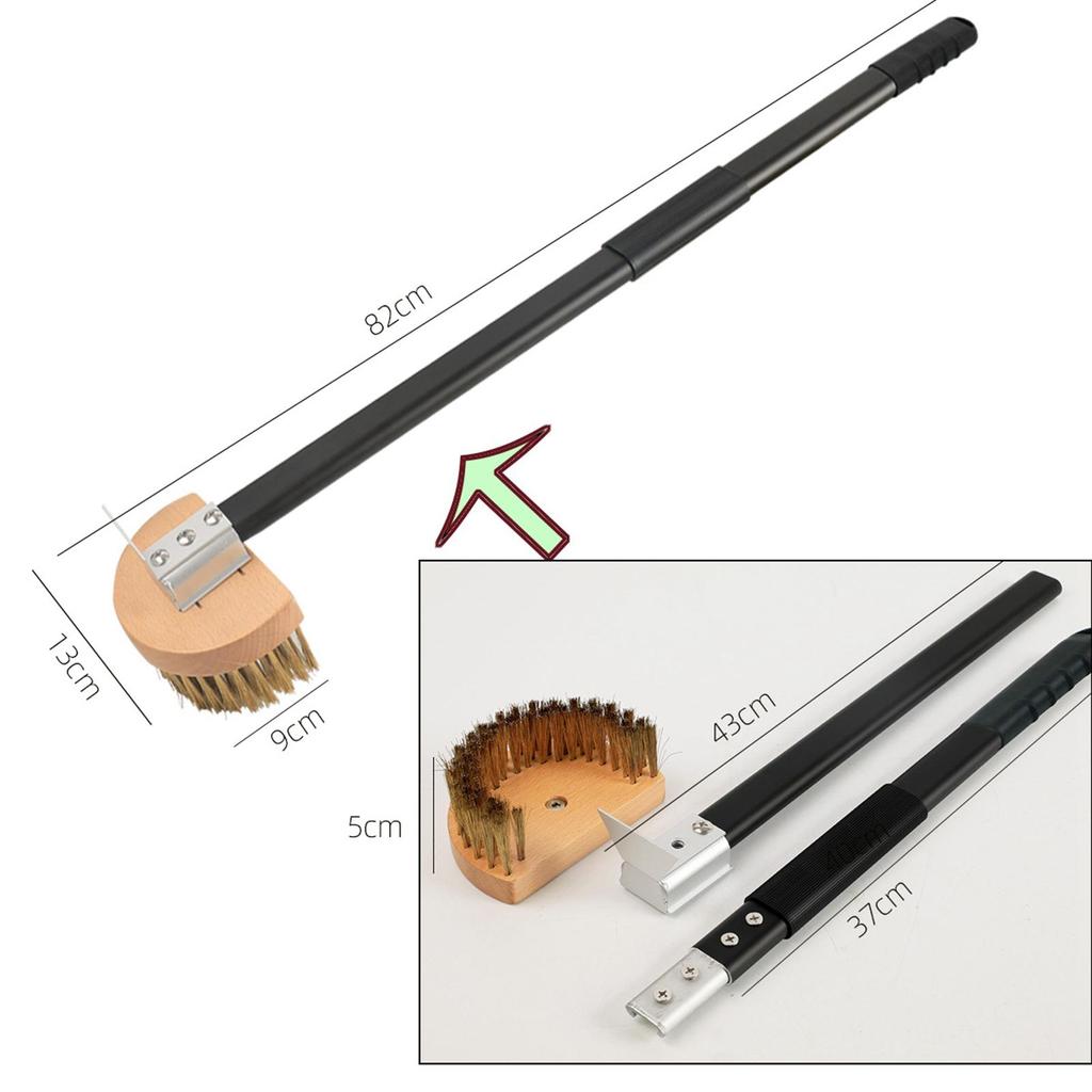 Pizza Oven Brush Copper Brush Pizza Oven Accessories Grill Cleaning Kitchens Long Handle BBQ Pizza Stone Brush Cleaning Tools