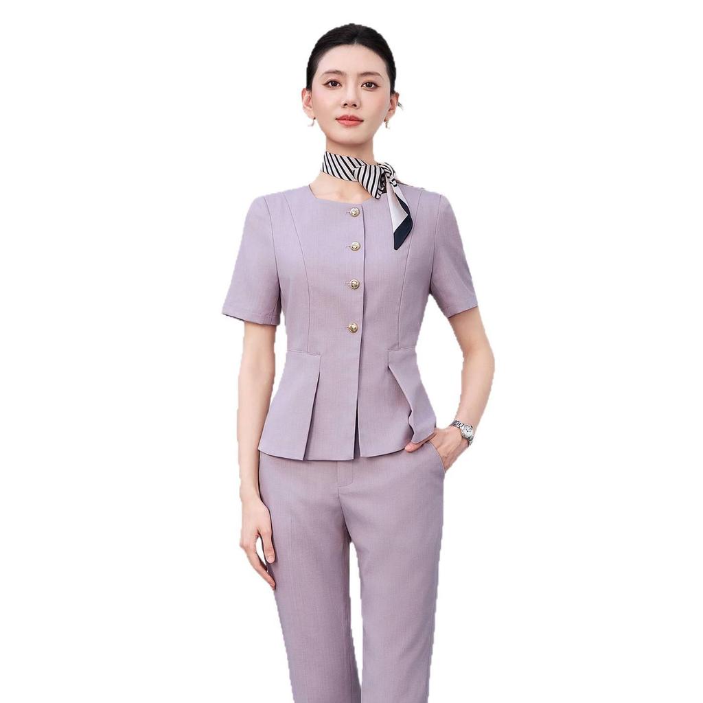 Women's Chic Summer Short-Sleeve Business Two-Piece Set