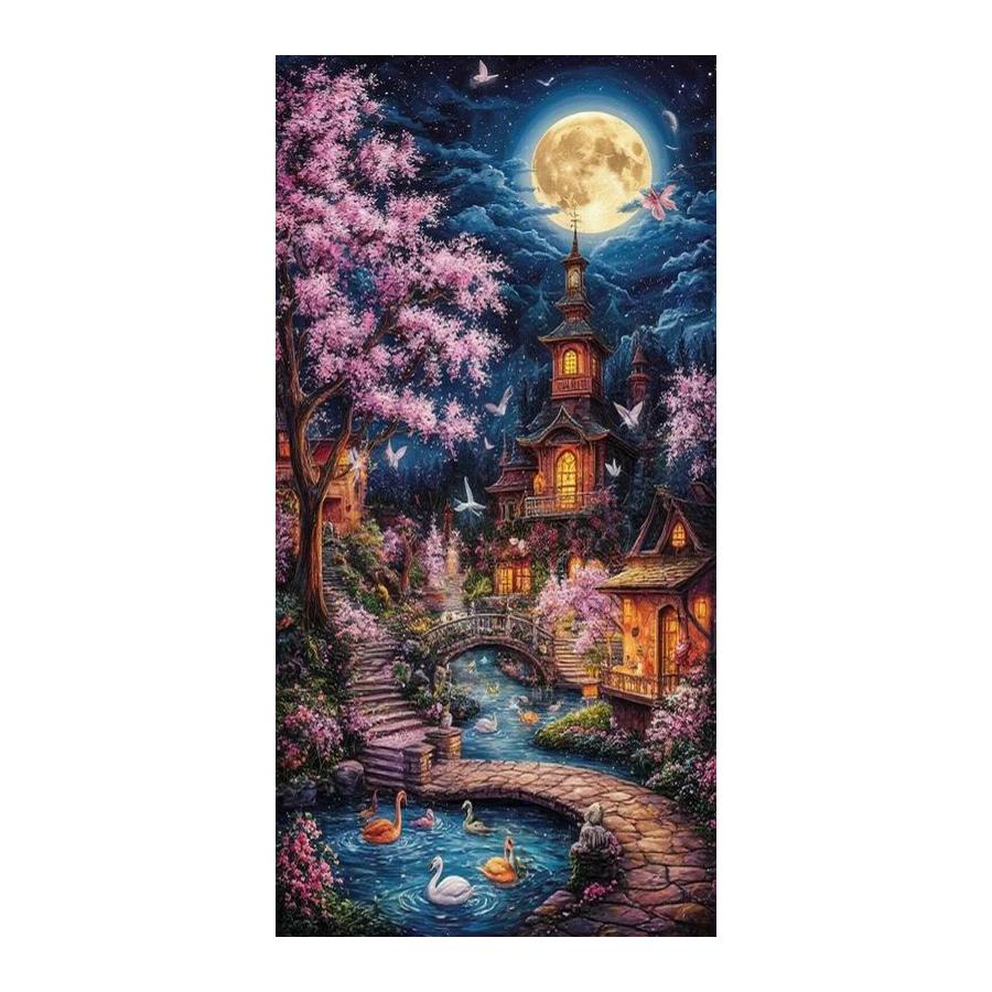 Snow Mountain Moon Castle Large Size Diamond Painting New Collection Scenery Diy Full Drill Rhinestone Embroidery Mosaic Cross Stitch Kits