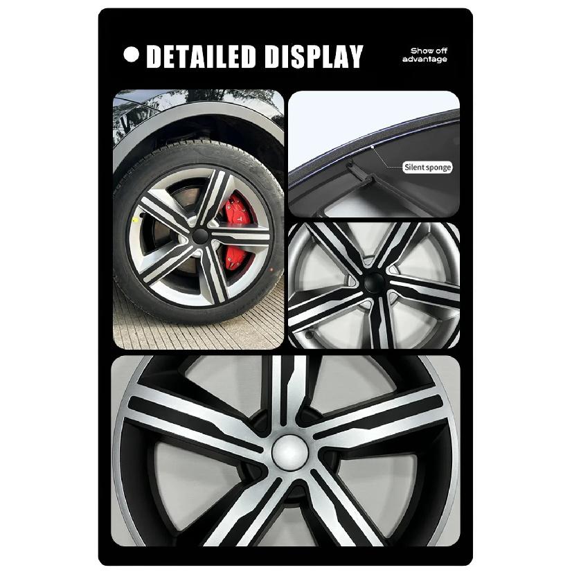 YIKUN 4PCS 19 Inch Wheel Cover for Tesla Model Y Juniper 2025 Performance Full Rims Car Accessories Crossflow Wheels Hubcap caps