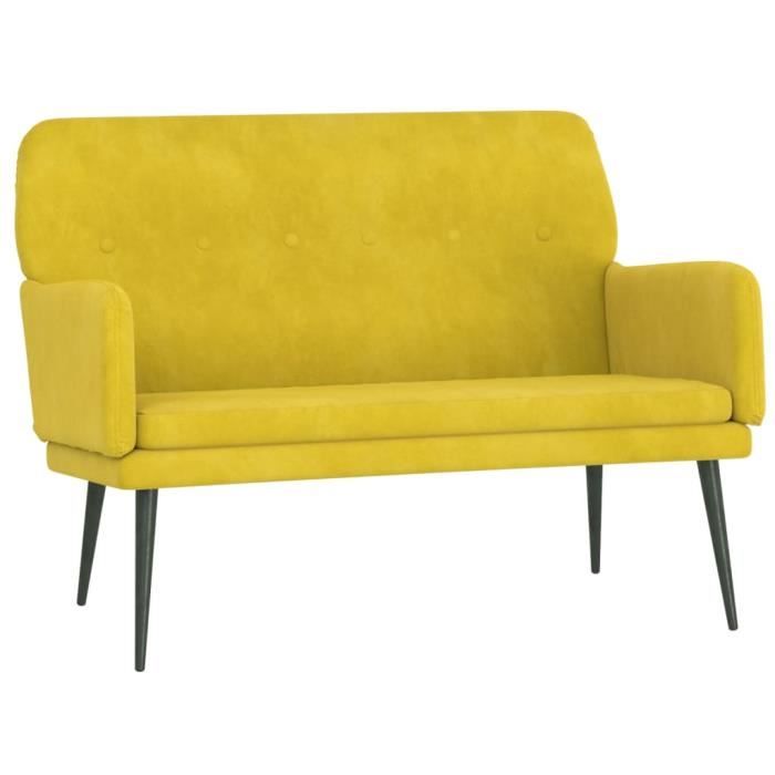351420 vidaXL Banc Jaune 108x79x79 cm Velours