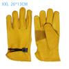 1 Pair Yellow Cowhide Heavy Duty Safety Protective Driver Working Welding Stretchable Mechanic Glove Leather Work Gloves For Men