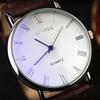 Men Roman Numerals Blu-Ray Faux Leather Band Quartz Analog Business Wrist Watch