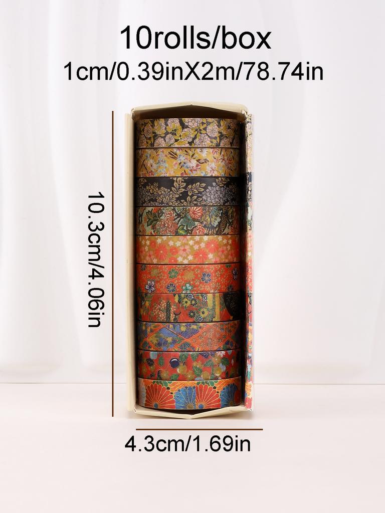 10rolls/box Vintage floral washi tape Exquisite scrapbooking supplies graduation gift for friends Stationery washi tape set