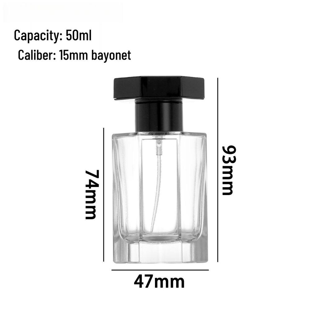 Transparent Glass Perfume Spray Bottle, Refillable, 50/100ml, Ideal for Travel