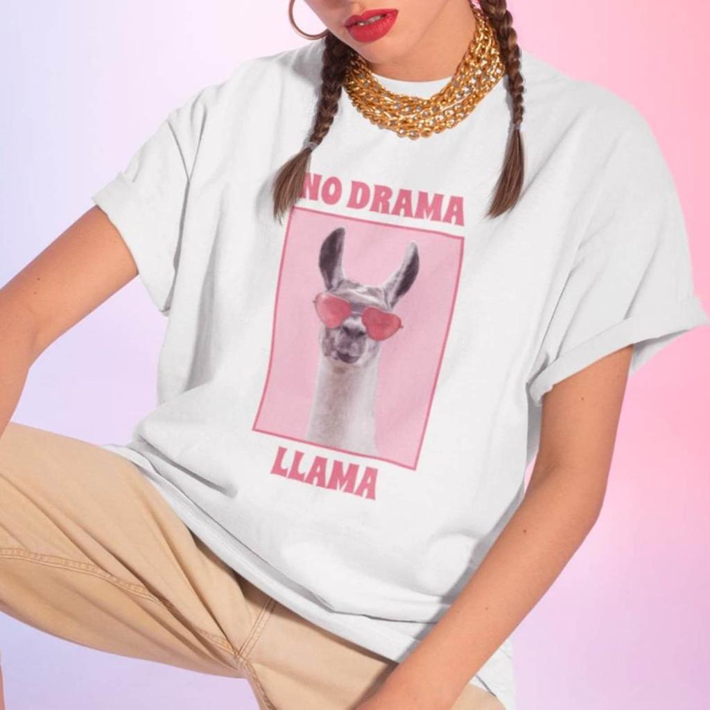 No Drama Llama T-shirt: Funny Animal Motivation Tee