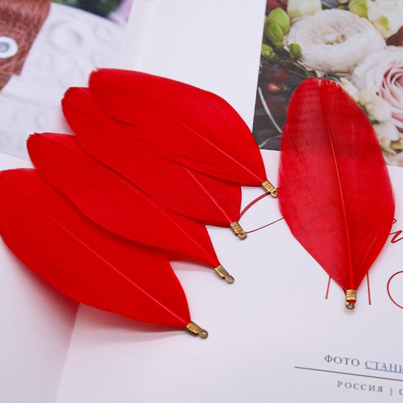 50Pcsdiy Jewelry Accessories Feather Big Floating Metal Clip Feather Swan Hair Jewelry Clothing Accessories Materials