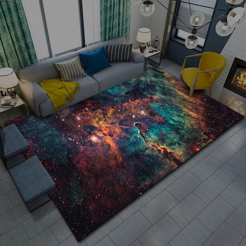 Living Room Carpet Modern Starry Sky Colorful Cartoon Theme Children's Bedroom Room Carpet Mat