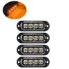 4PCS 12/24 Volt Side Marker Lights LED Smoked Lens Amber 4LED Side Markering Truck Light Boat Trailer Indicator Signal Light