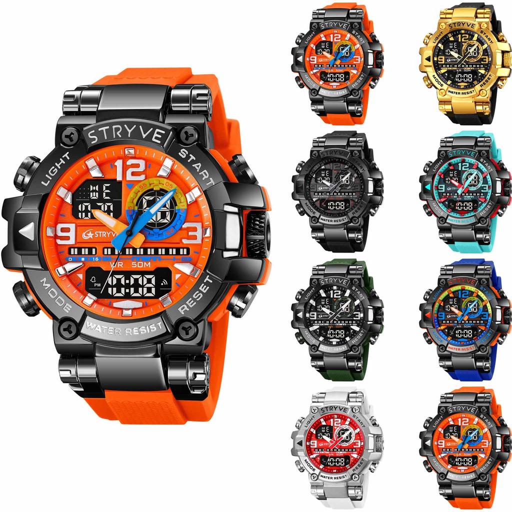 Men's Waterproof Luminous Running Alarm Clock Watch