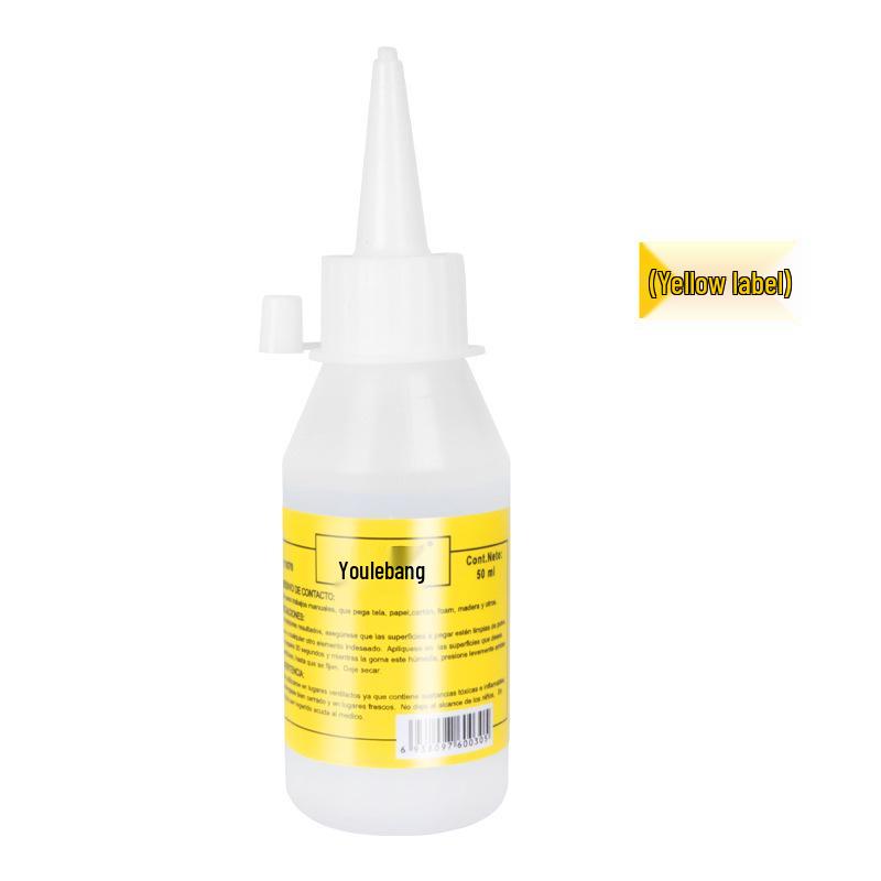 Children s Handmade Transparent Alcohol Glue for Crafts, 50ml - Ideal for Non-woven Fabrics, Hemp Rope, Buttons, and Painting Materials Yellow Label