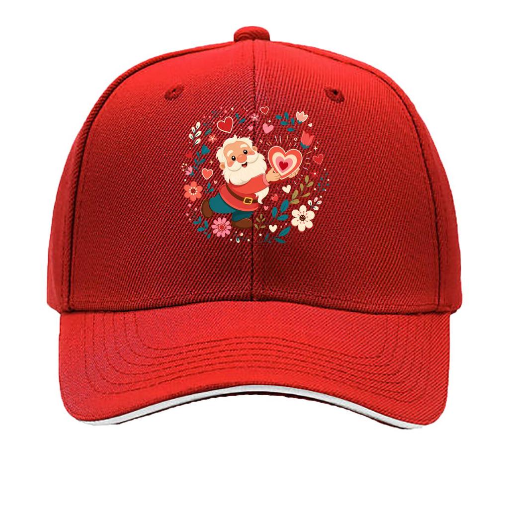 Whimsical Valentine Gnome Bloom Hear Sandwich Baseball Cap Sun Cap Outdoor Workouts Hat
