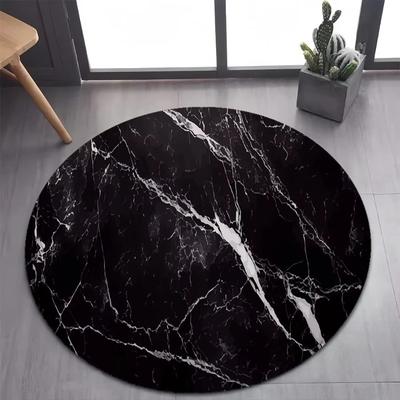 Luxurious Marble Colour White Gold Round Carpet Rug for Bedroom Living Room Decoration,pet Decor Floor Mat