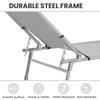 Reclining Sun Lounger Chair Folding Camping Bed with 4-Position Adjustable Backrest, Grey