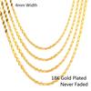 4mm Wide Diamond Chain Gold Charm Necklaces Various Sizes Can Be Matched Freely Pendant Necklace Bracelet Earrings Jewelry