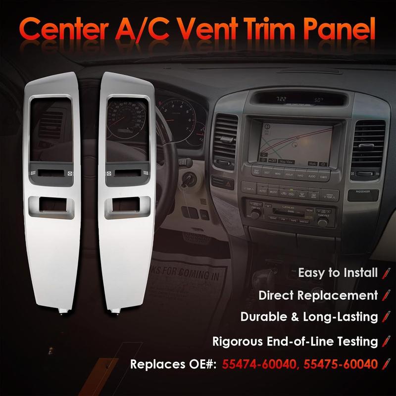 55474-60040 55475-60040 Center Dashboard A/C Air Vent Trim Panel Compatible with Lexus GX470 2003-2009 Land Cruiser Prado 120
