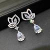 Water Drop Design Earrings, Geometric Zircon Light Luxury Jewelry, Fashionable Hot-Selling Earrings